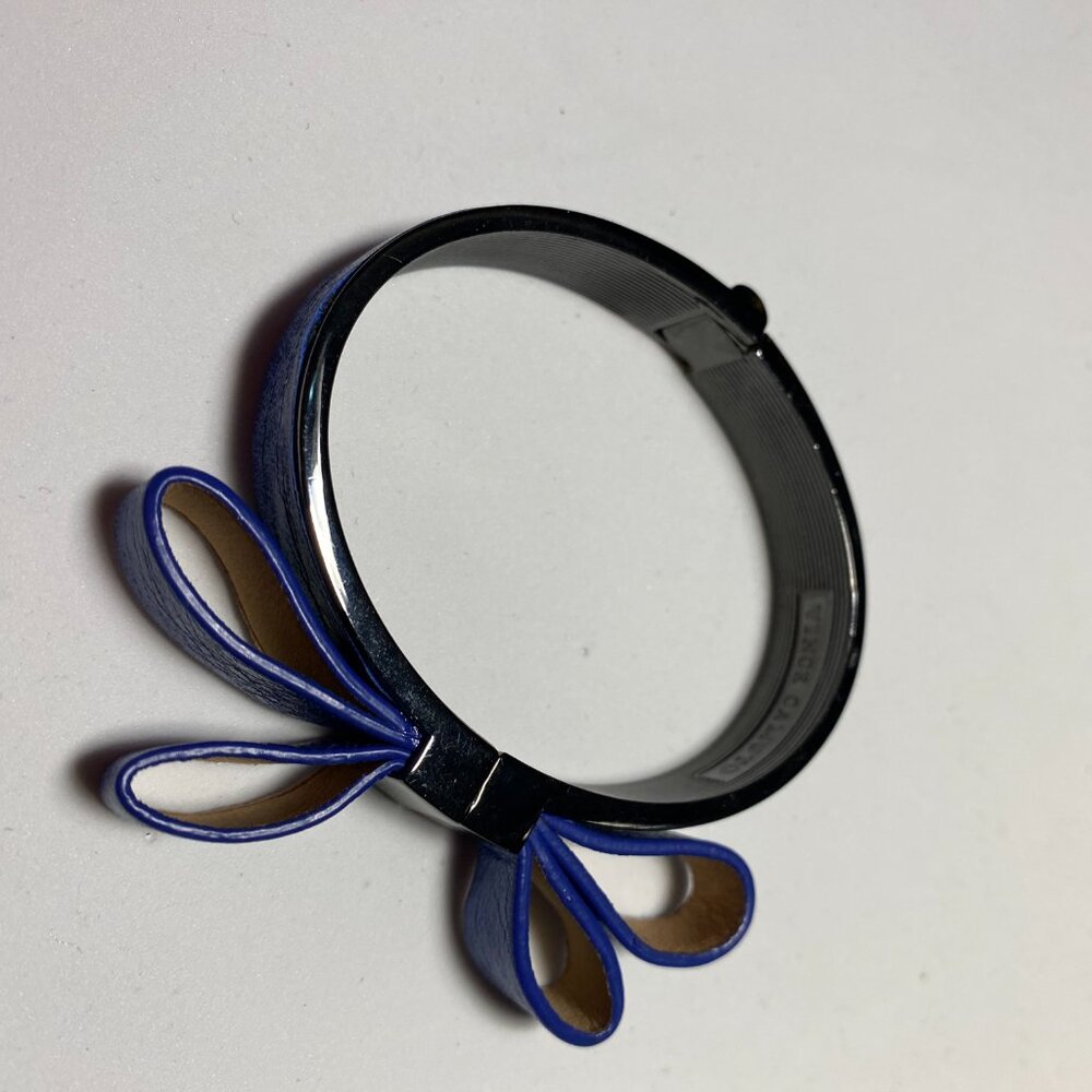 Vince Camuto Blue Bow Hinged Bracelet. Fits up to 6" wrist. - Picture 3 of 3